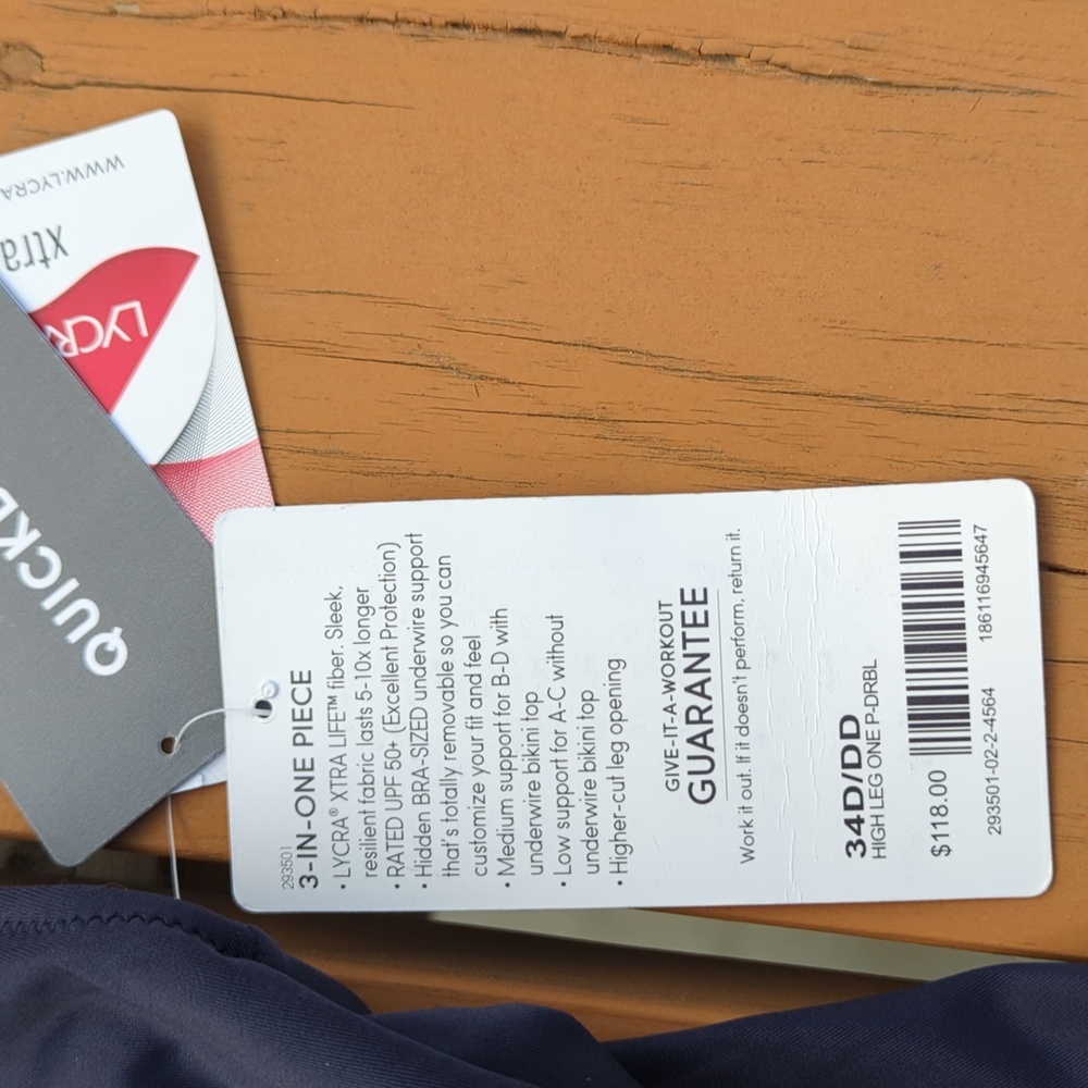 NWT 34D DD Athleta High Leg One Piece - Picture 3 of 9